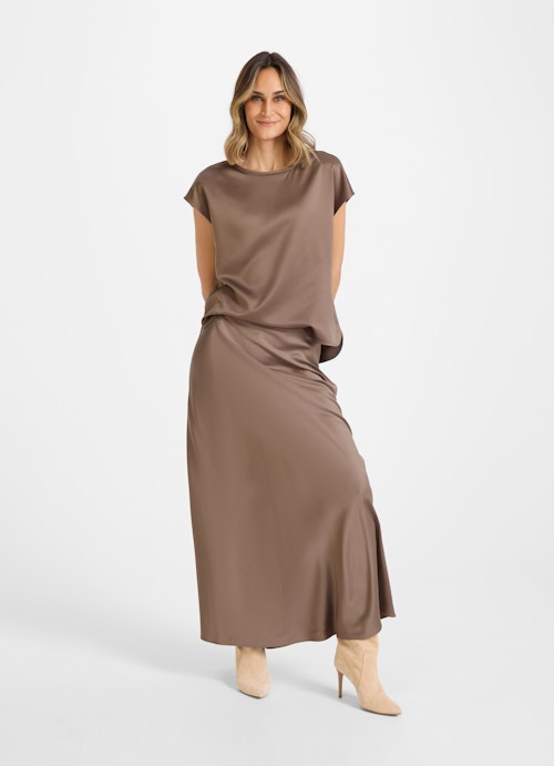 Long Length Röcke Satin - Maxi Rock mink