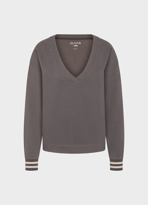 Regular Fit Sweatshirts Sweater w. Lurex graphit