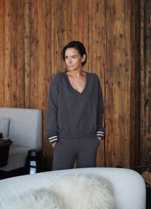 Regular Fit Sweatshirts Sweater w. Lurex graphit