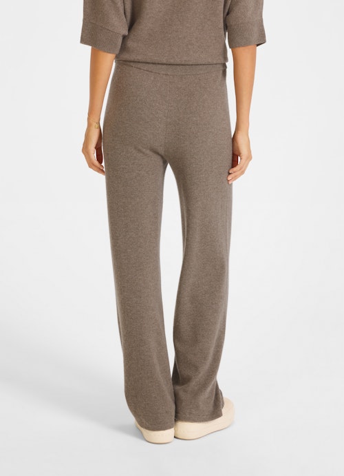 Coupe Regular Fit Pantalons Cashmere blend knitted trousers mink mel.