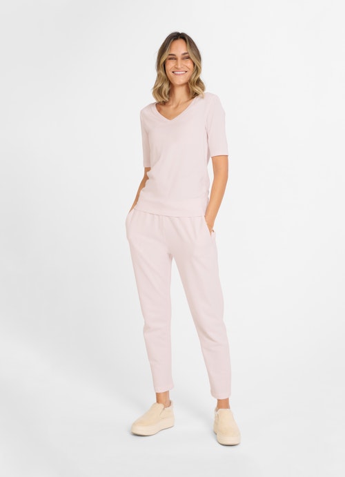 Coupe Slim Fit T-shirts Jersey modal T-shirt pastel pink