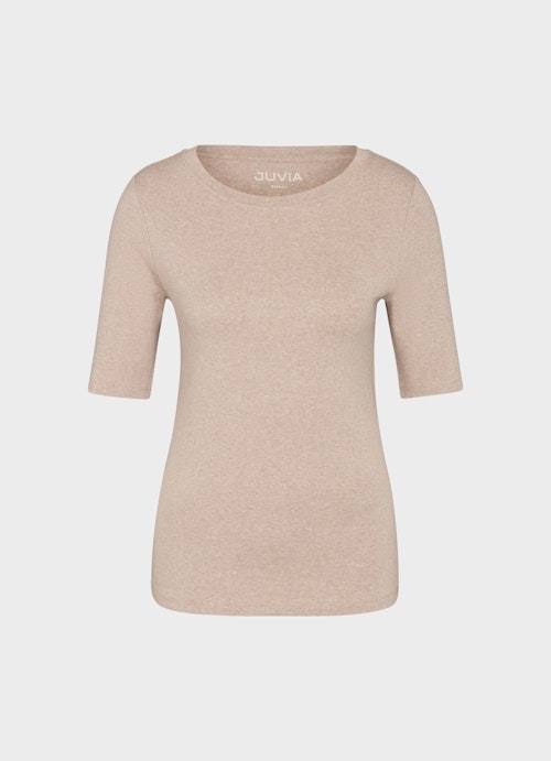 Coupe Slim Fit T-shirts Jersey modal T-shirt simply taupe