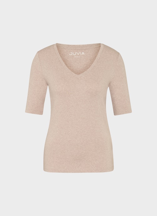 Coupe Slim Fit T-shirts Jersey modal T-shirt simply taupe