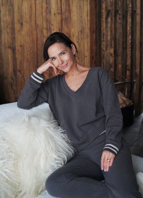 Wide Leg Hosen Wide Leg Pants w. Lurex graphit