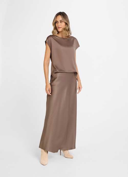 Long Length Röcke Satin - Maxi Rock mink