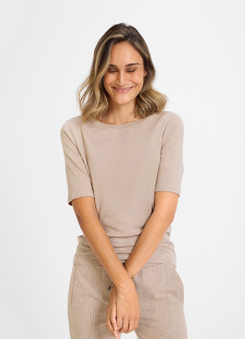 Coupe Slim Fit T-shirts Jersey modal T-shirt simply taupe