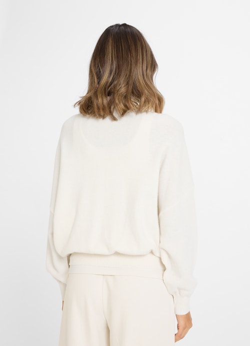 Casual Fit Strick Strickjacke im Bomberstil eggshell