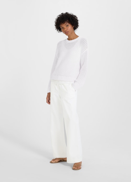 Casual Fit Sweaters Openwork knit sweater white