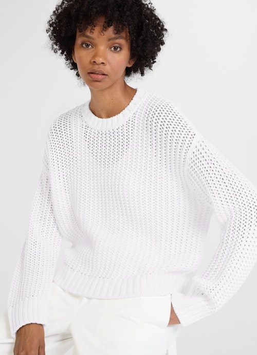 Casual Fit Sweaters Openwork knit sweater white