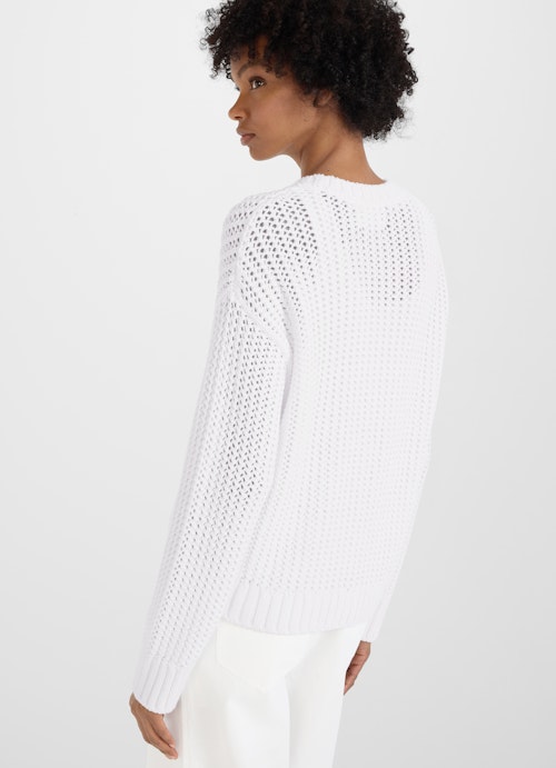 Casual Fit Sweaters Openwork knit sweater white