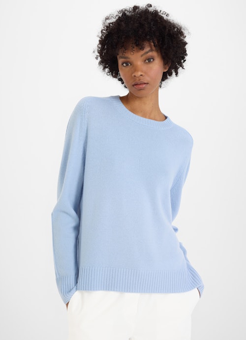 Oversized Fit Knitwear Cashmere Blend - Sweater cash.blue