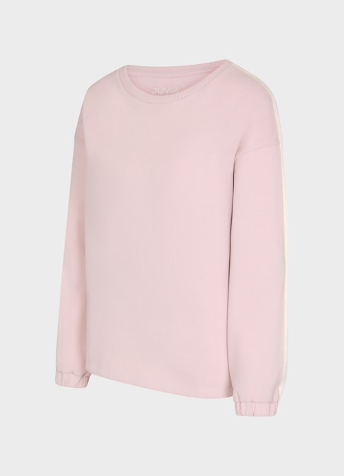 Casual Fit Sweatshirts Monaco Fleece Sweater w. Satin Tape powder rose