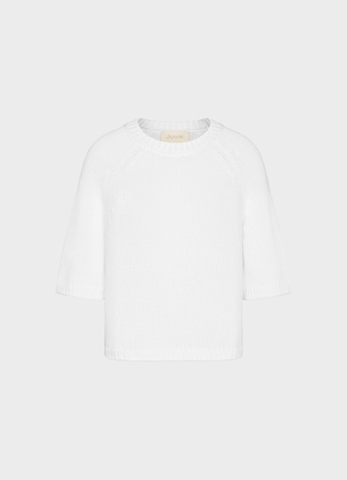 Regular Fit Sweaters Short-sleeved pullover white
