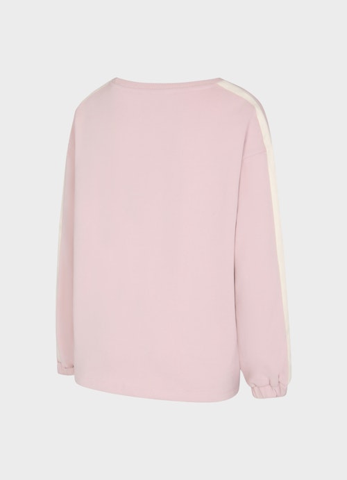 Casual Fit Sweatshirts Monaco Fleece Sweater w. Satin Tape powder rose