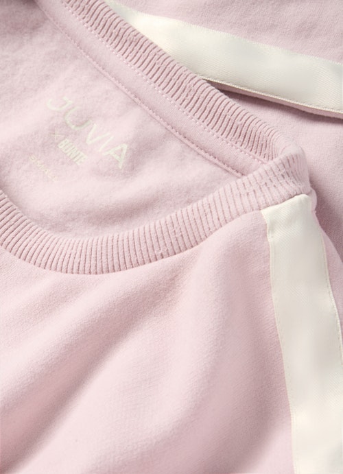 Casual Fit Sweatshirts Monaco Fleece Sweater w. Satin Tape powder rose