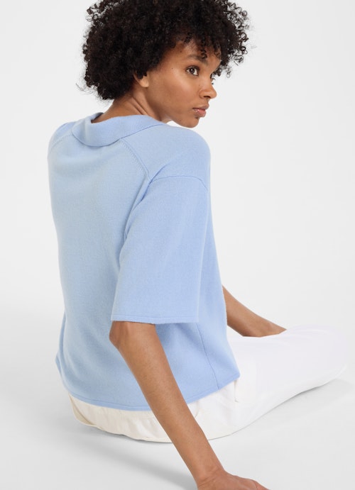 Casual Fit Knitwear Cashmere Blend - Polo cash.blue