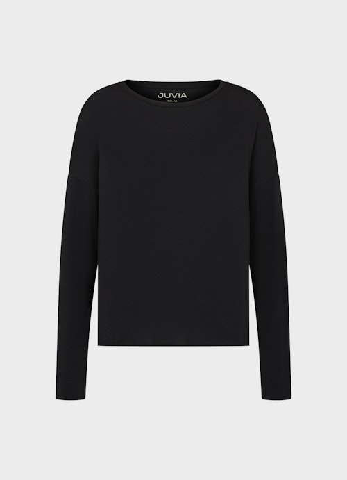 Oversized Fit Long sleeve tops Jersey Modal - Longsleeve black