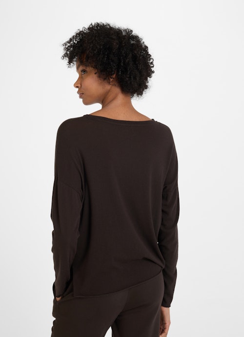 Oversized Fit Long sleeve tops Jersey Modal - Longsleeve bitter chocolate