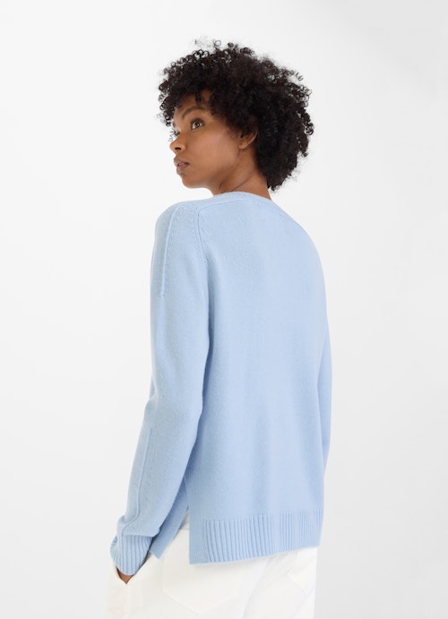 Oversized Fit Knitwear Cashmere Blend - Sweater cash.blue