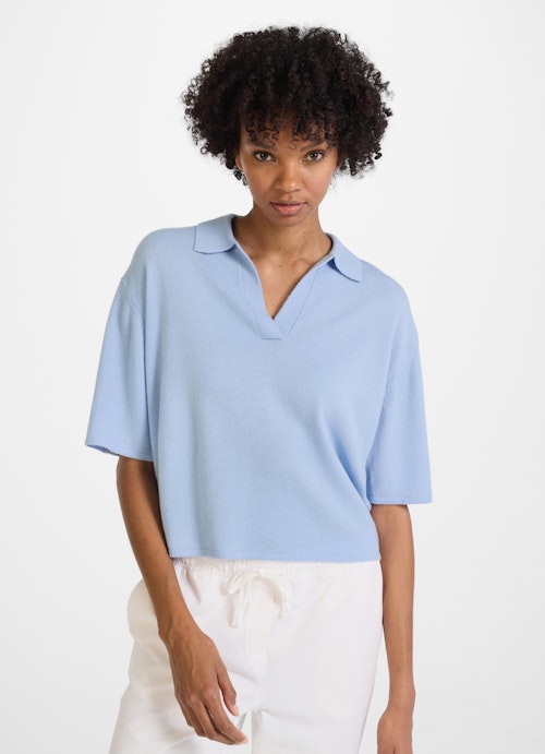 Casual Fit Knitwear Cashmere Blend - Polo cash.blue