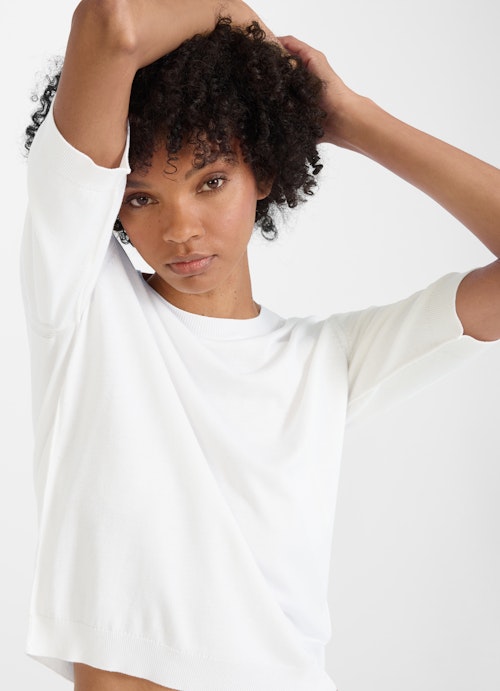 Regular Fit Sweaters Viscose stretch shirt white