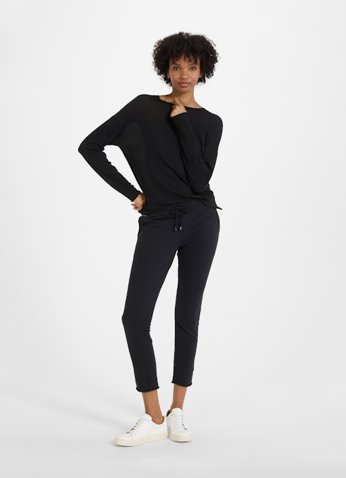 Oversized Fit Long sleeve tops Jersey Modal - Longsleeve black