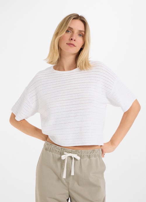 Casual Fit Sweaters Crochet Sweater white