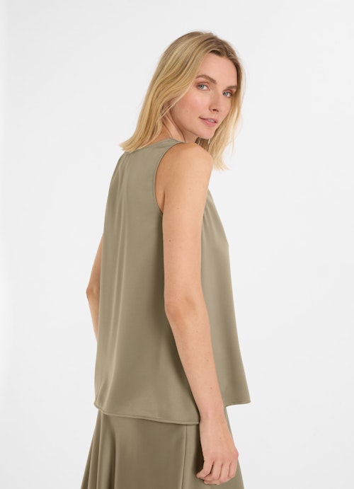 Loose Fit Tops Satin - Top dusty olive