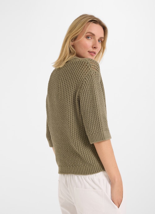 Casual Fit Sweaters Polo shirt dusty olive