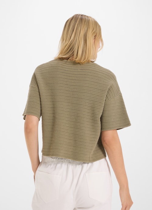 Casual Fit Sweaters Crochet Sweater dusty olive
