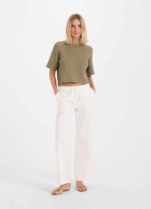 Casual Fit Sweaters Crochet Sweater dusty olive