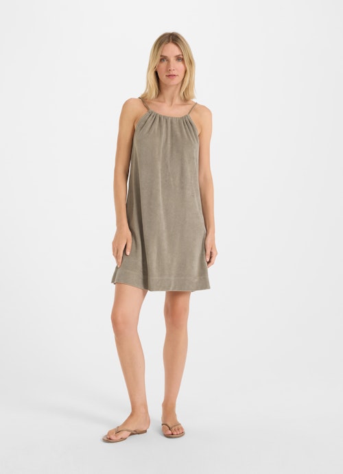 Short Length Dresses Terry cloth dress dusty olive