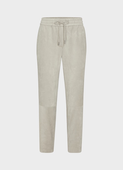 Regular Fit Pants Tech Velours - Trousers silver sage