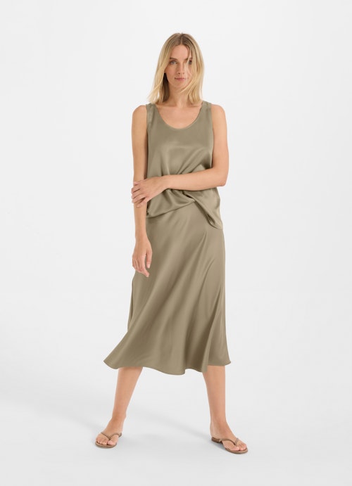 Medium Length Skirts Satin skirt dusty olive
