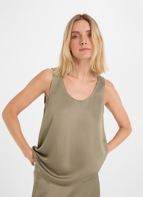 Loose Fit Tops Satin - Top dusty olive