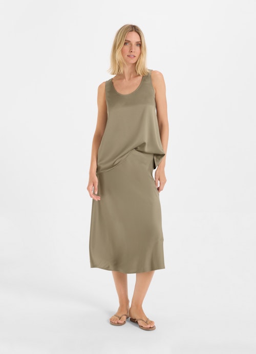 Loose Fit Tops Satin - Top dusty olive