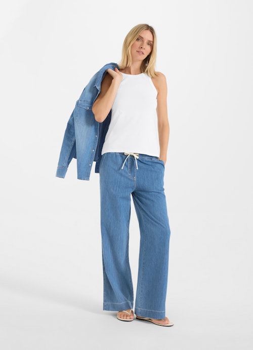 Wide Leg Pants Denim trousers dark washed