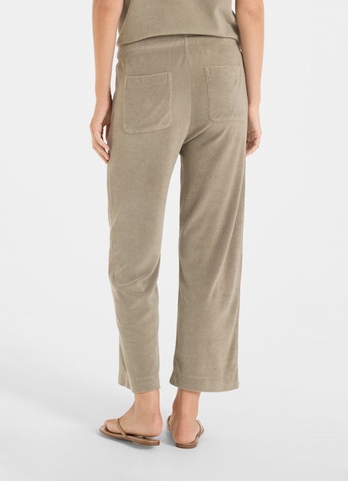 Wide Leg Pants Terry cloth trousers dusty olive