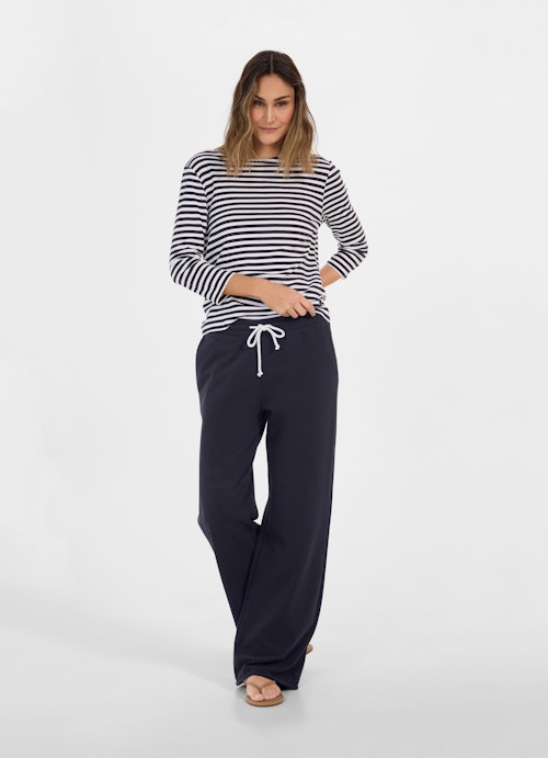Coupe Wide Leg Pantalon de jogging Pantalon de survêtement coupe large white-navy