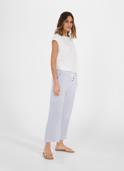 Wide Leg Sweatpants Culotte - Sweatpants white-navy