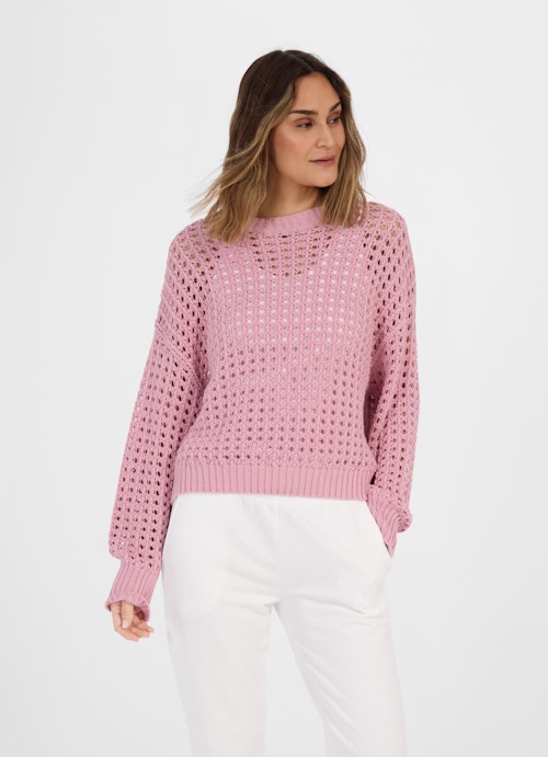 Coupe Casual Fit Maille pull en maille ajourée tea rose