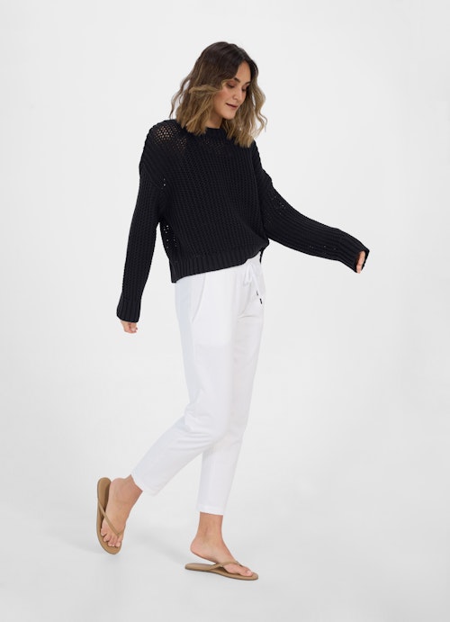 Coupe Casual Fit Maille pull en maille ajourée navy