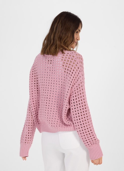 Coupe Casual Fit Maille pull en maille ajourée tea rose