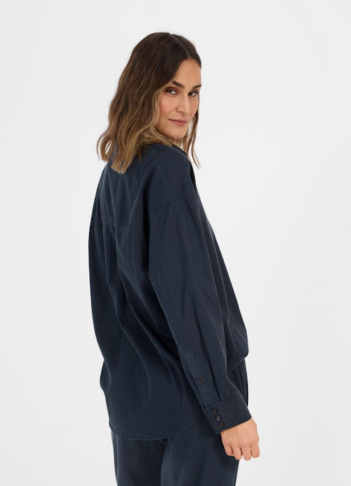Loose Fit Blusen Lyocell - Shirt navy
