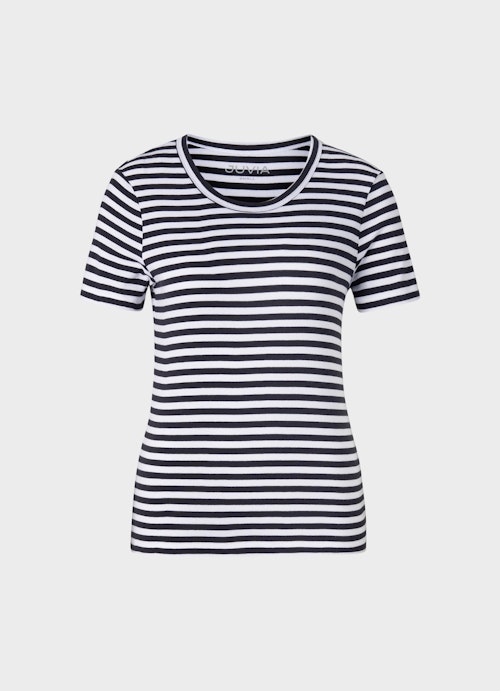 Slim Fit T-Shirts Modal - T-Shirt white-navy