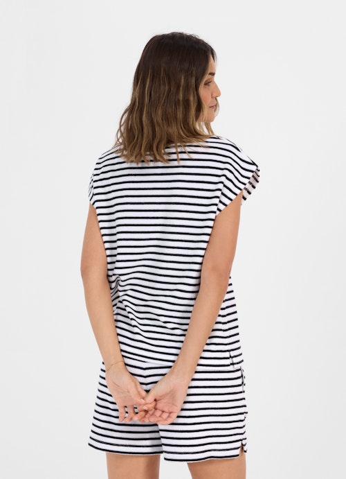 Regular Fit T-Shirts Frottee - Boxy - T-Shirt white-navy