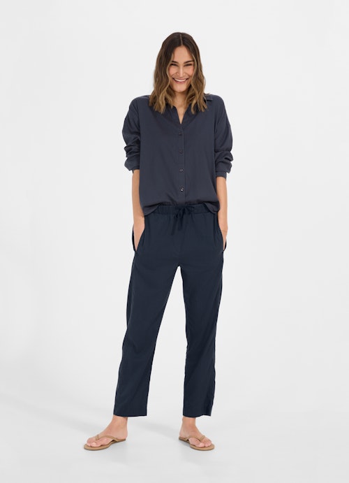 Casual Fit Hosen Lyocell - Hose navy