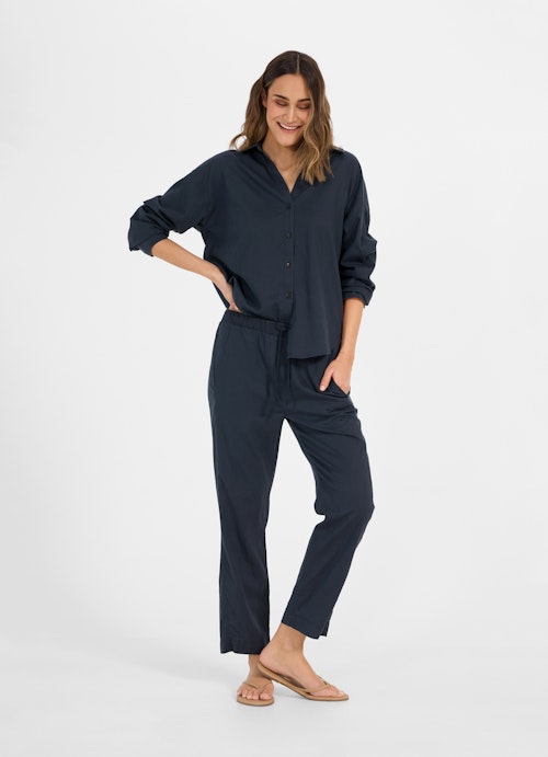 Loose Fit Blusen Lyocell - Shirt navy