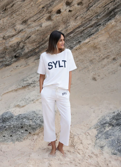 Loose Fit Sweatpants Sylt - Culotte Sweatpants white-navy