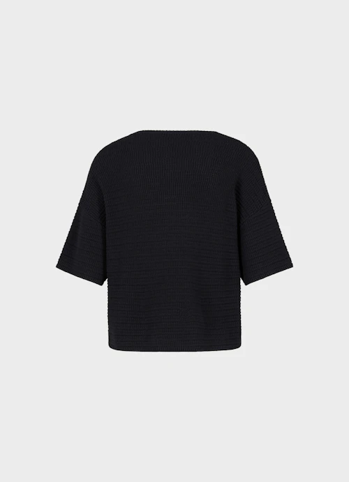 Casual Fit Knitwear Crochet - Sweater navy